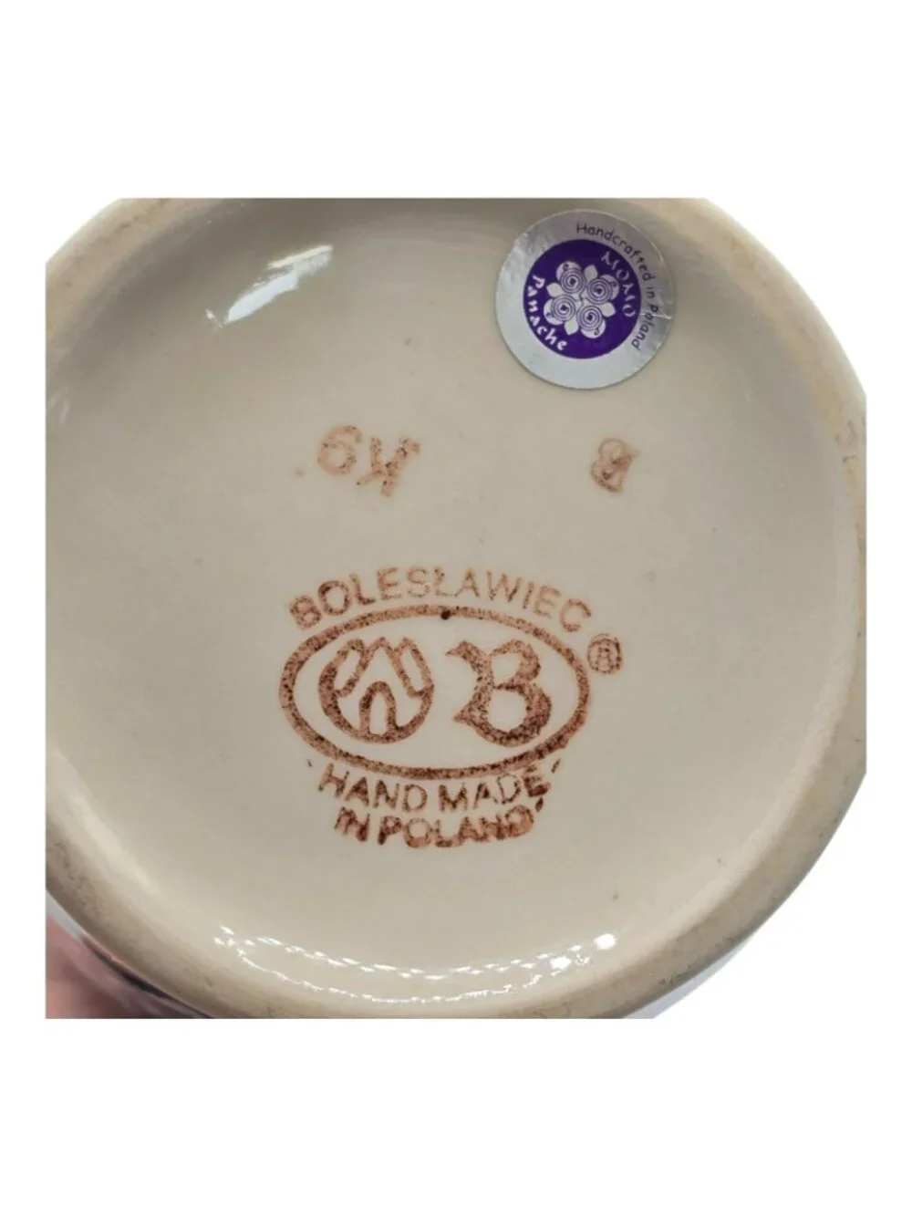 Handmade Polish Pottery Boleslawiec K9 Blue White Swirl Pattern Ceramic Pitcher